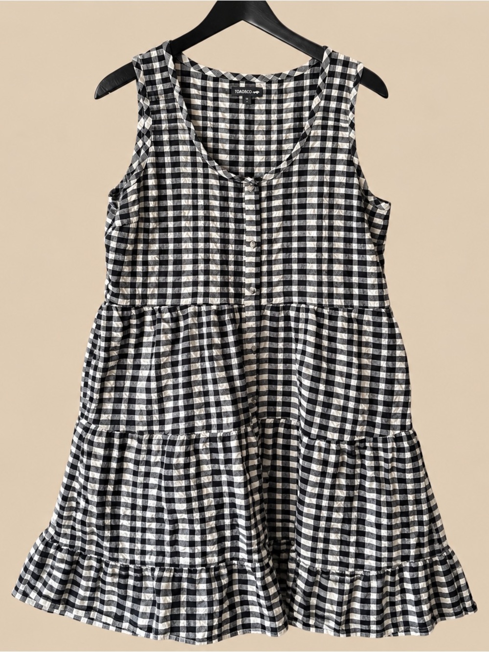 Gingham CottageCore Farmhouse Organic Cotton Dress Toad & Co XL